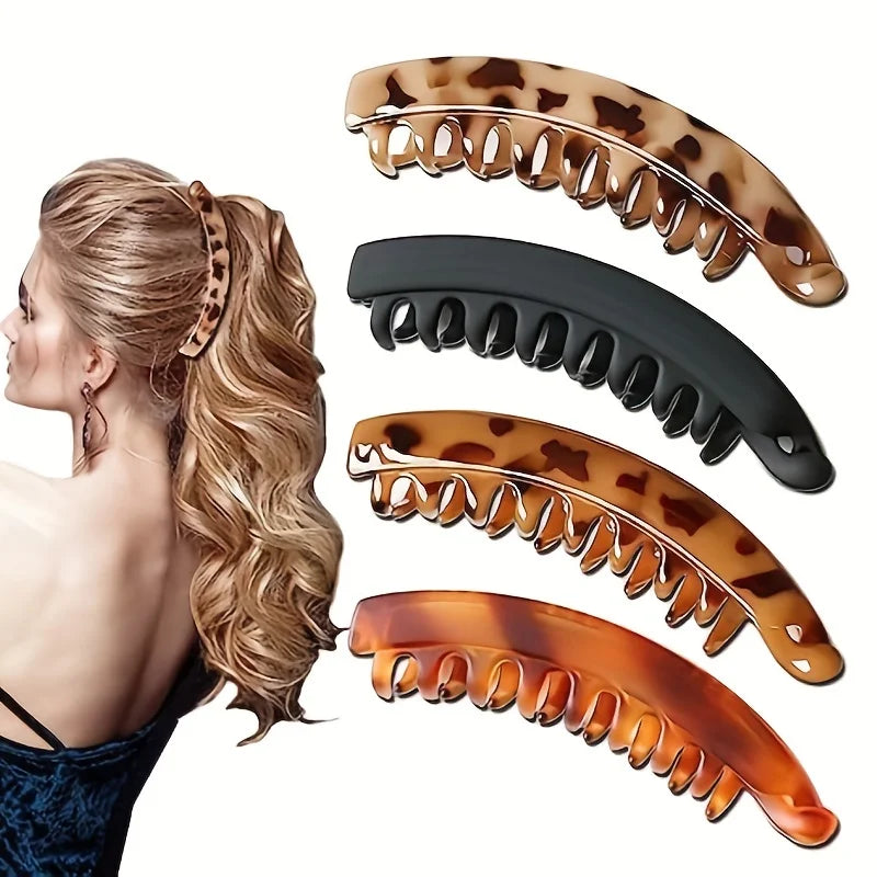 Elevate Your Style with Our 1/2PC Matte Fish Shaped Banana Hair Clip - Perfect Hair Accessories for Women!