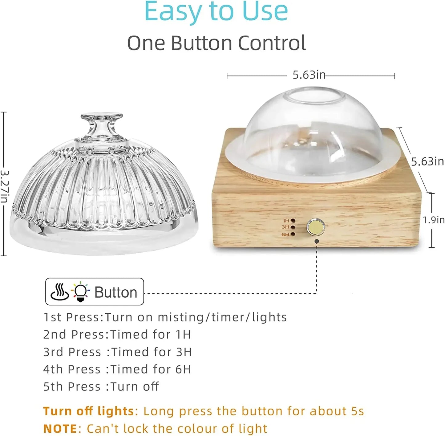 Transform Your Space with the Elegant Glass Essential Oil Diffuser - 200Ml Ultrasonic Aroma Diffuser with Wood Base and Timer for Home and Office