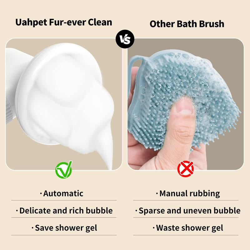Transform Your Dog's Bath Time with the Uahpet Auto-Foaming Dog Bath Brush - Effortless Cleaning with Built-In Soap Dispenser