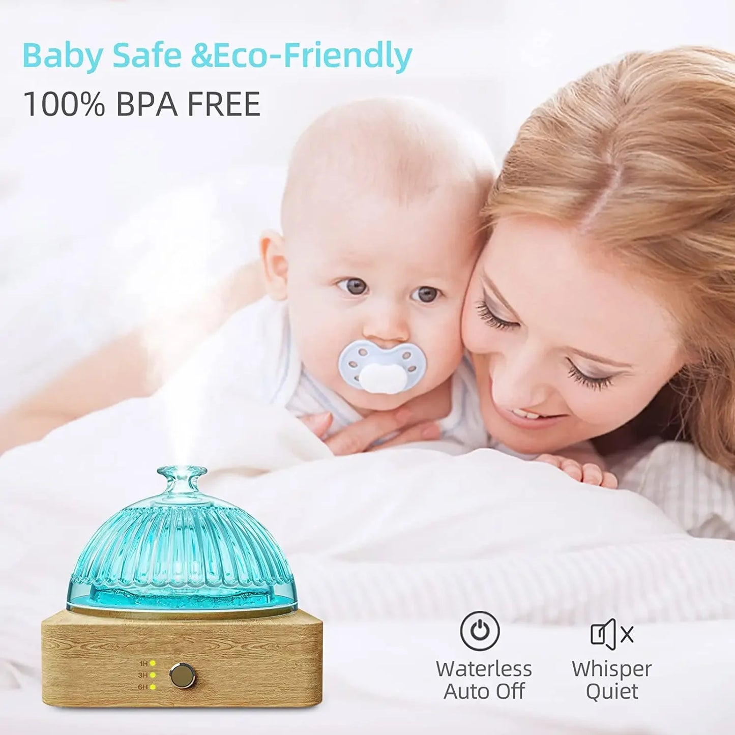 Transform Your Space with the Elegant Glass Essential Oil Diffuser - 200Ml Ultrasonic Aroma Diffuser with Wood Base and Timer for Home and Office
